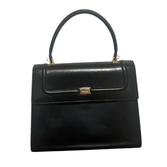 Bally Handbags - Bally Vintage Top Handle Satchel Black Leather Classic